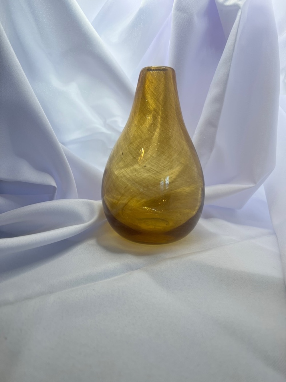 Mirho Amber Blown Glass Teardrop Vase